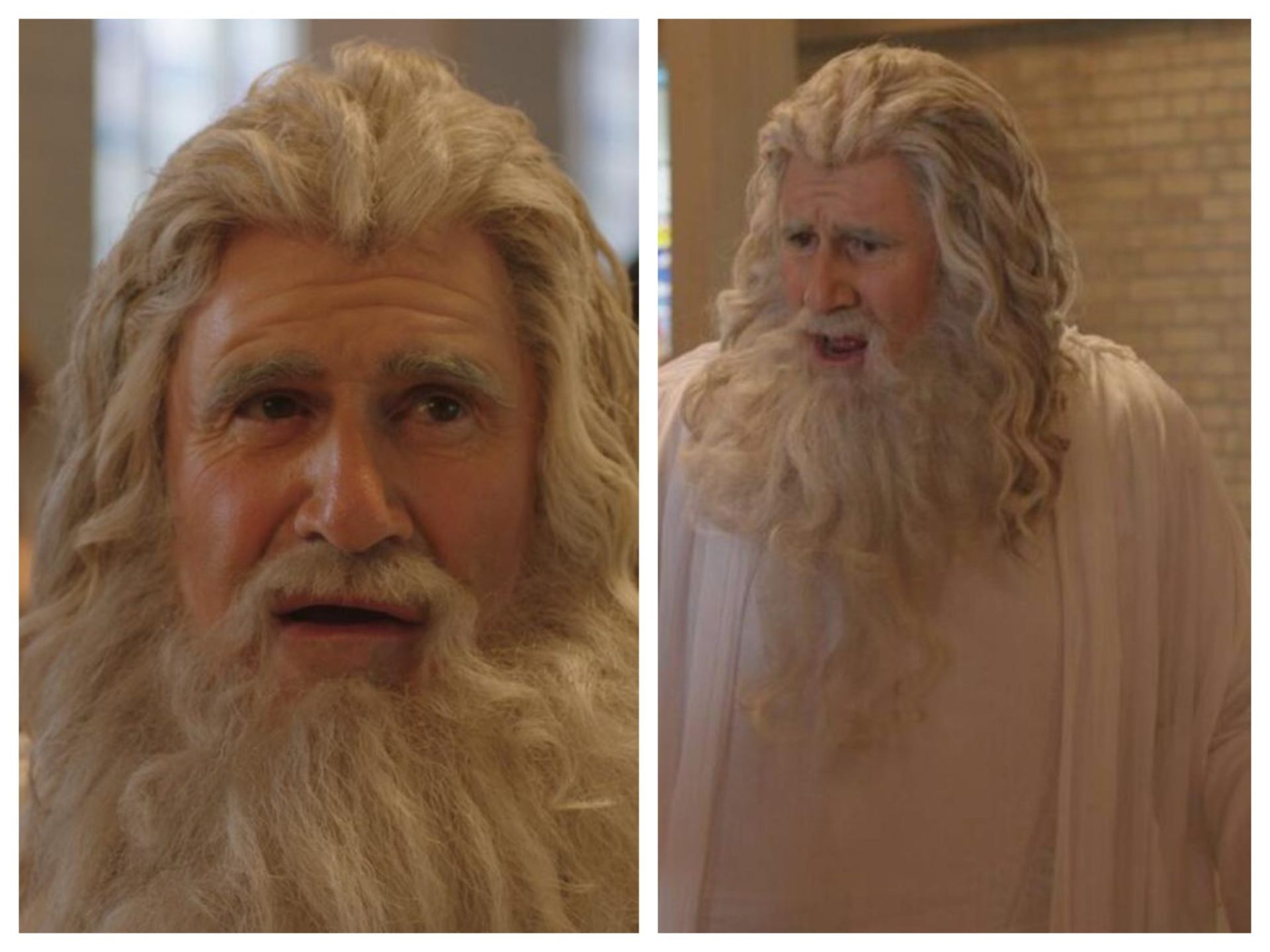 Man Seeking Woman — God character on set